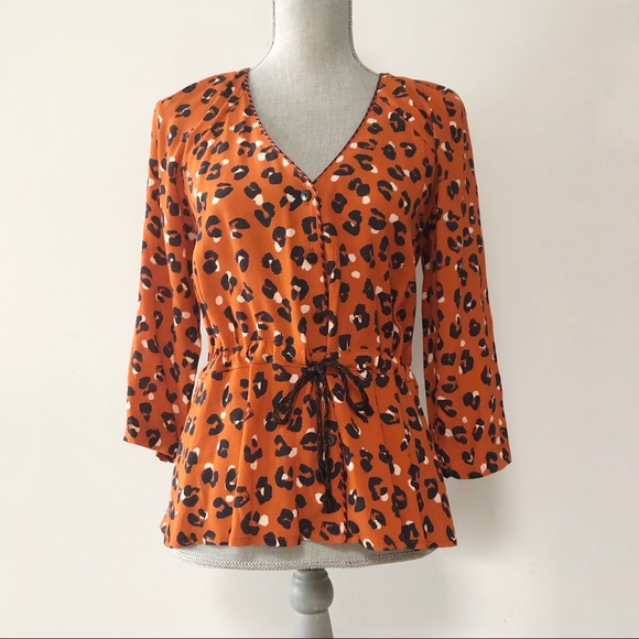 La Petite Francaise peplum leopard printed blouse 1950s vintage style - Picture 1 of 7